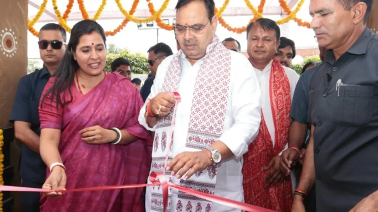 CM Bhajanlal Sharma inaugurates Shakti Vandan India festival in Jaipur (Photo/ANI) CM Bhajanlal Sharma inaugurates Shakti Vandan India festival in Jaipur (Photo/ANI)
