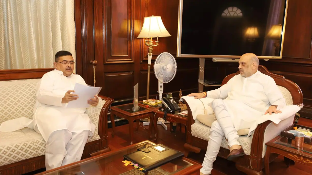 Suvendu Adhikari met Amit Shah in Delhi the day after the Panchayat election date was announced bsm Suvendu Adhikari met Amit Shah in Delhi the day after the Panchayat election date was announced bsm