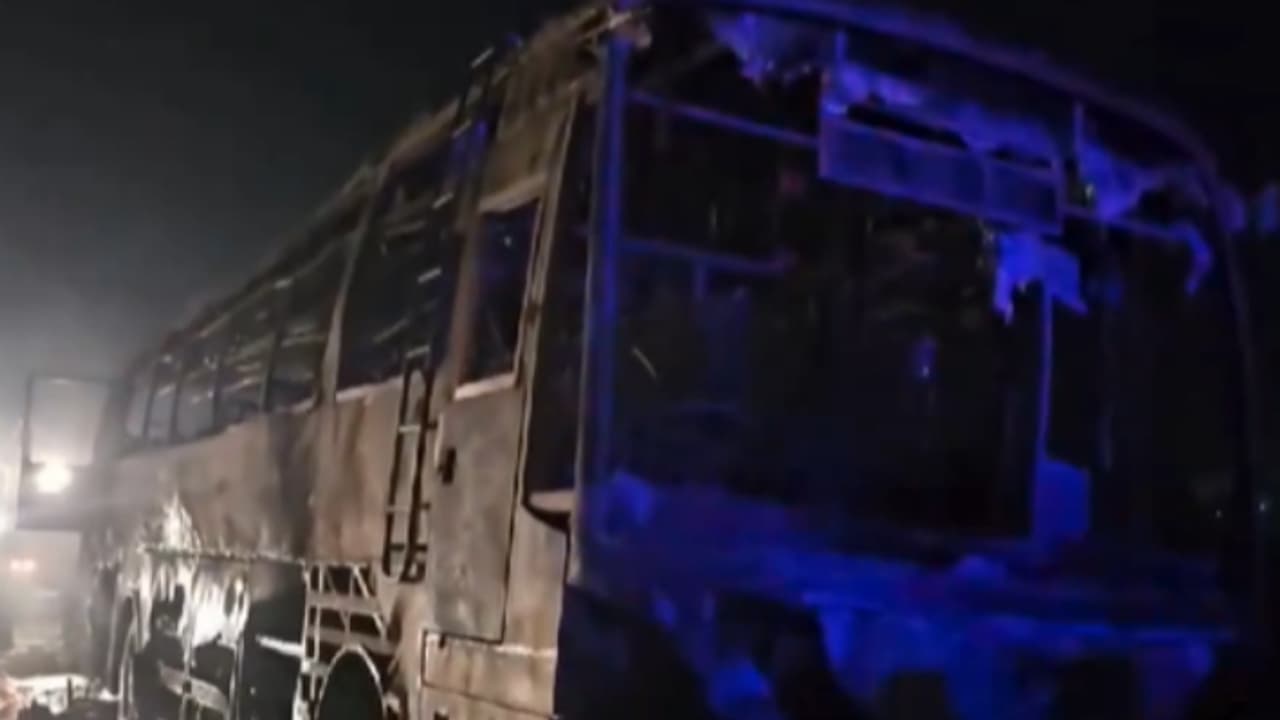 Haryana Nuh Bus Fire Haryana Nuh Bus Fire