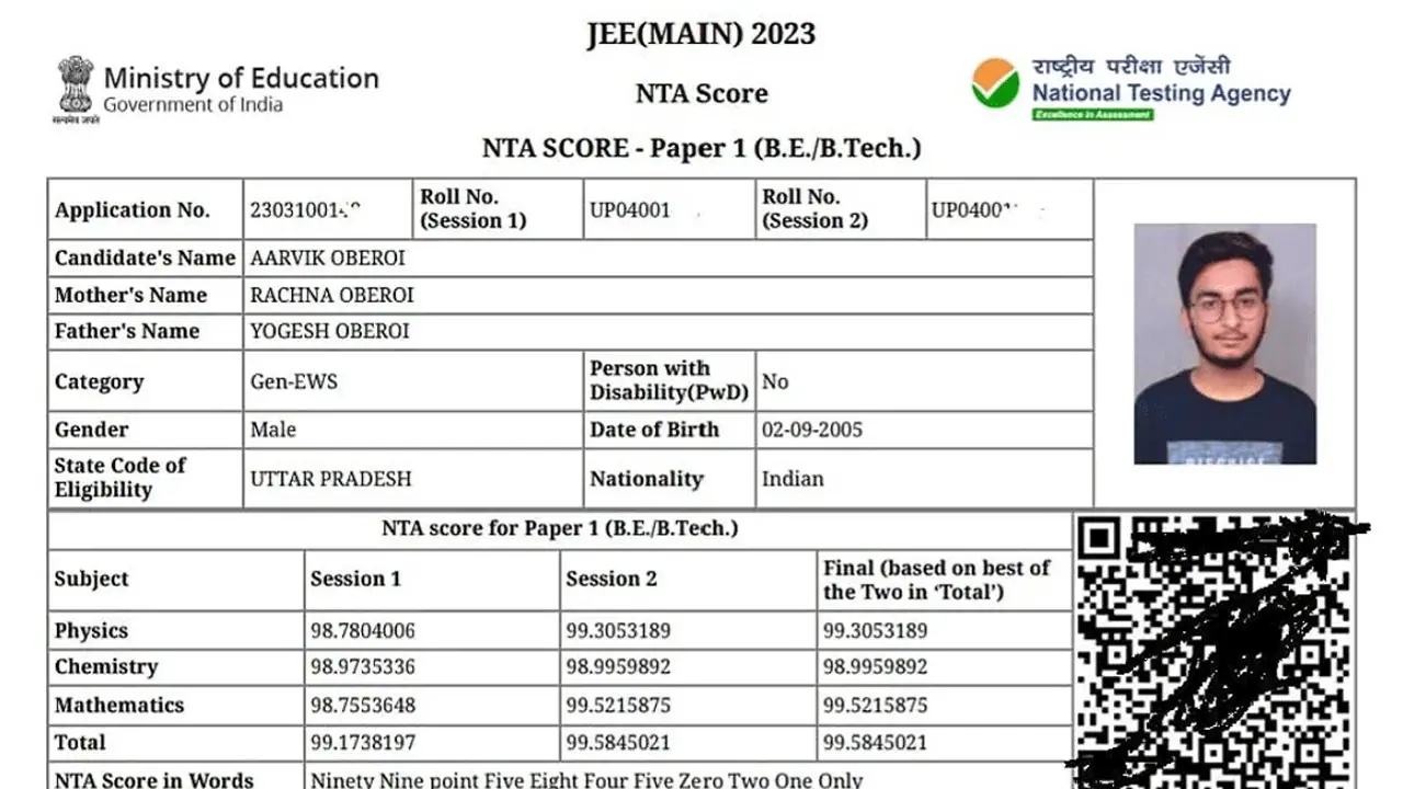 JEE Mains Result 2023 JEE Mains Result 2023