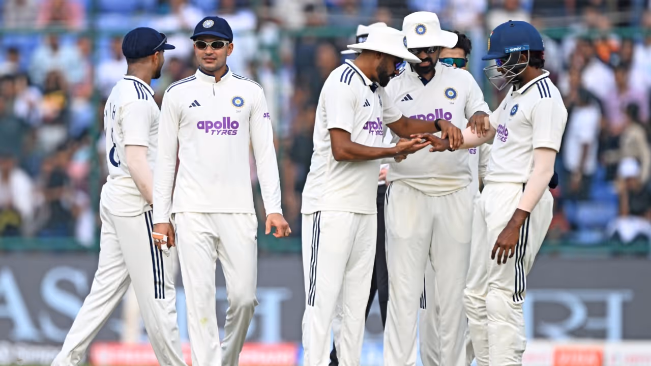 Indian players react after Sai Sudharsan's stunning catch during 2nd Test against WI Indian players react after Sai Sudharsan's stunning catch during 2nd Test against WI