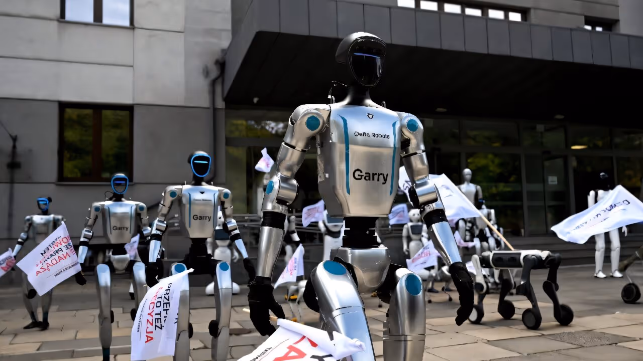 Robots Protest Against AI Robots Protest Against AI