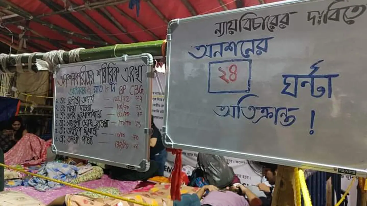 third day of the junior doctors hunger strike in Dharmatala senior doctors started a 24 hour symbolic hunger strike bsm third day of the junior doctors hunger strike in Dharmatala senior doctors started a 24 hour symbolic hunger strike bsm
