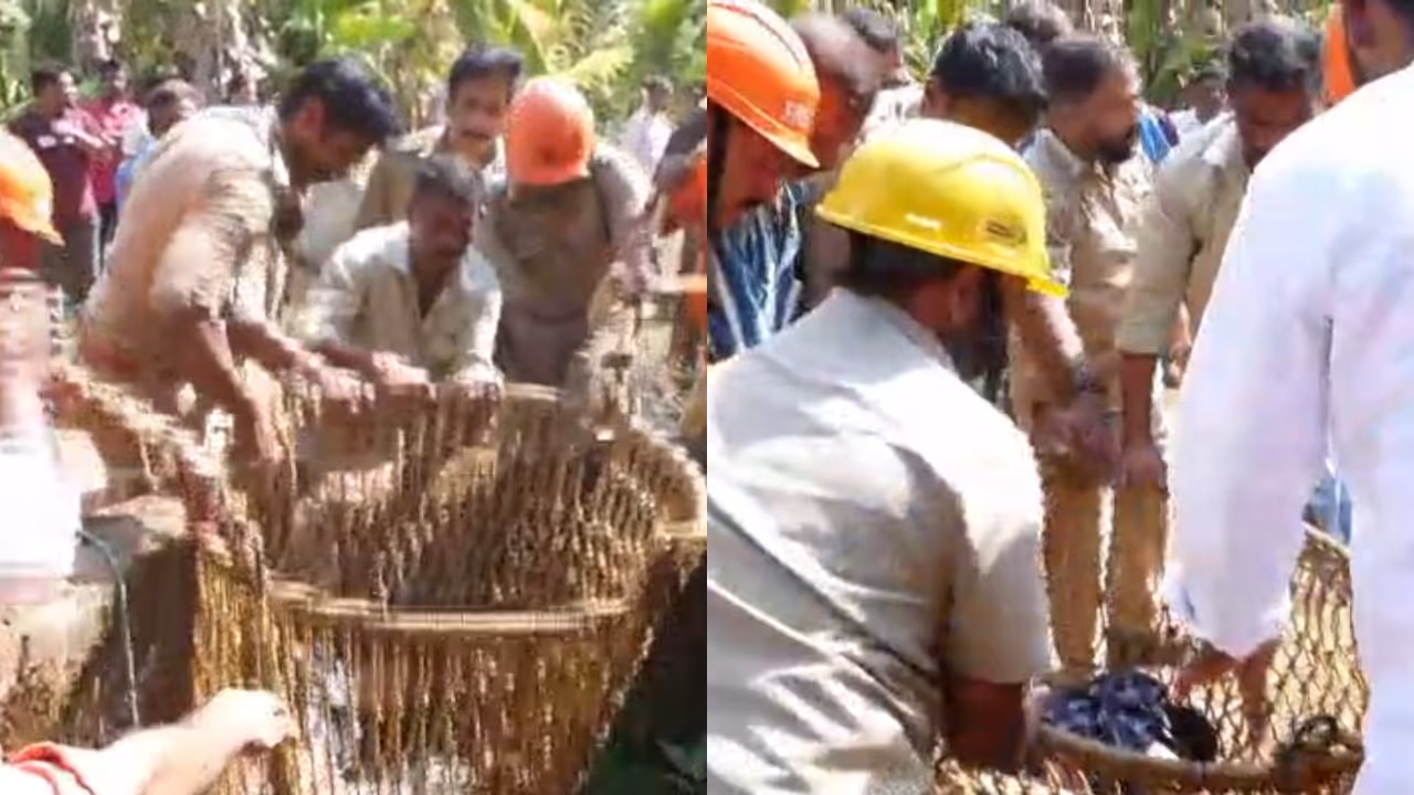 Man falls into well Man falls into well