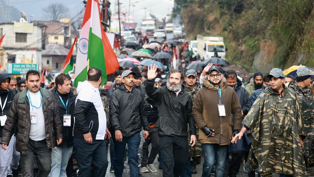 Bharat Jodo Yatra in J K Ramban Bharat Jodo Yatra in J K Ramban