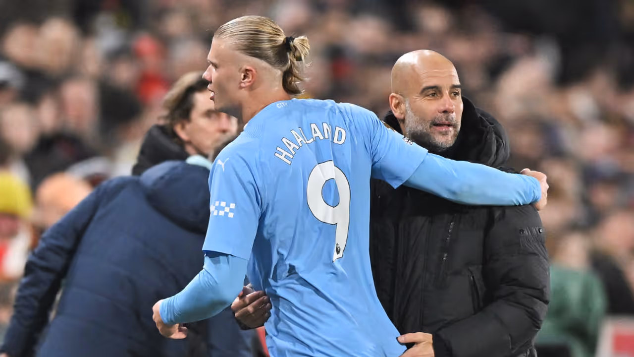 Erling Haland and Pep Guardiola Erling Haland and Pep Guardiola