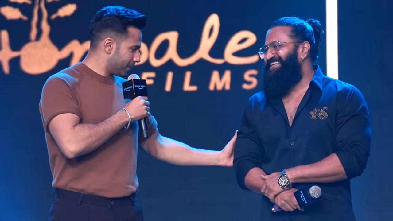 Varun Dhawan (left) and Rishab Shetty