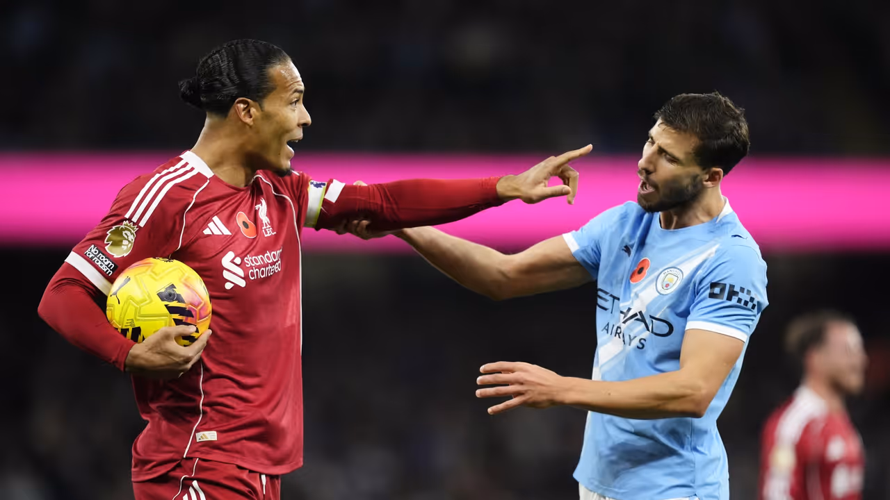 LIverpool's Van Dijk during Manchester City clash