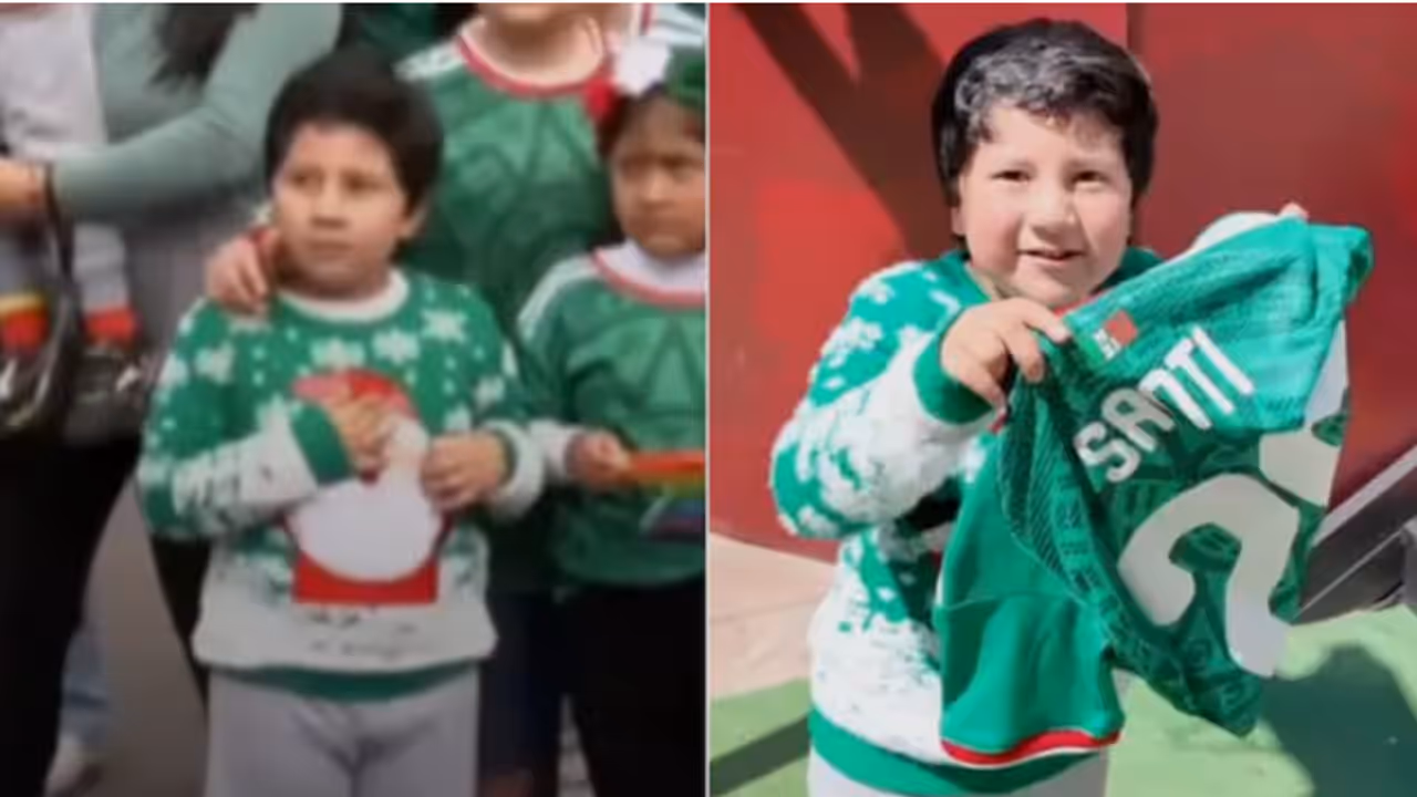 Young Fan in Christmas Jumper Young Fan in Christmas Jumper