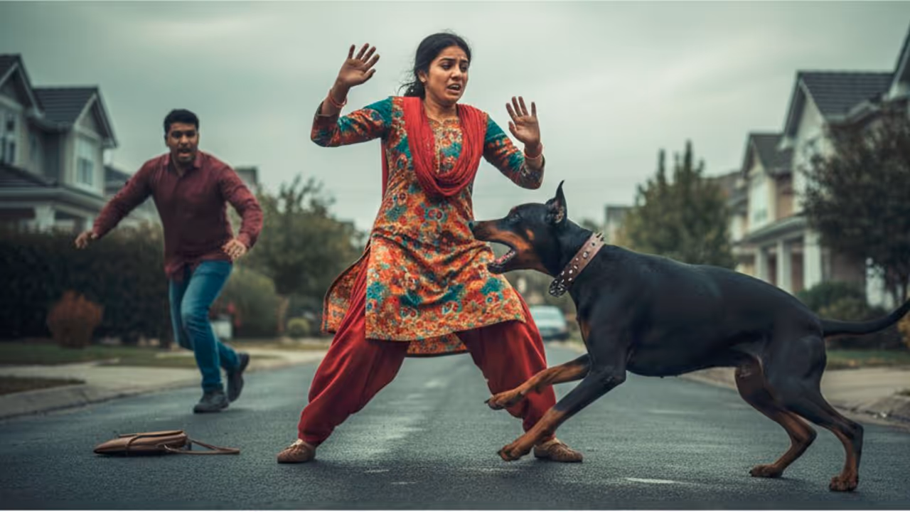 pet dog attacks woman