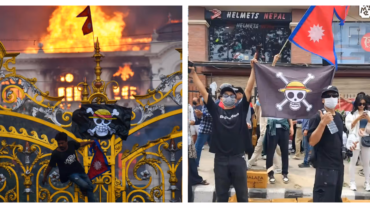 The iconic 'One Piece' straw hat flag The iconic 'One Piece' straw hat flag