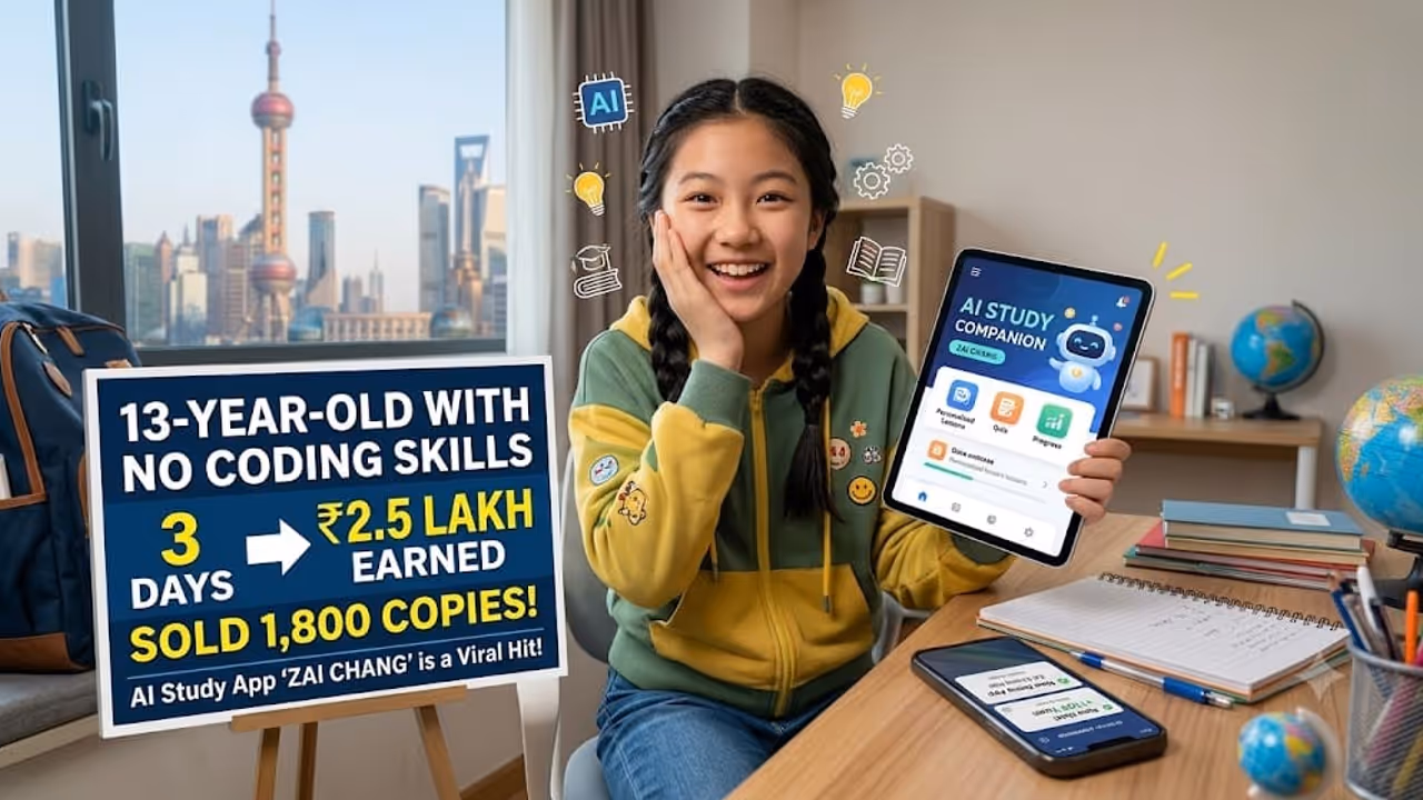 13 Year Old Girl With No Coding Skills Builds AI App, Makes ₹2.5 Lakh in 3 Day 13 Year Old Girl With No Coding Skills Builds AI App, Makes ₹2.5 Lakh in 3 Day