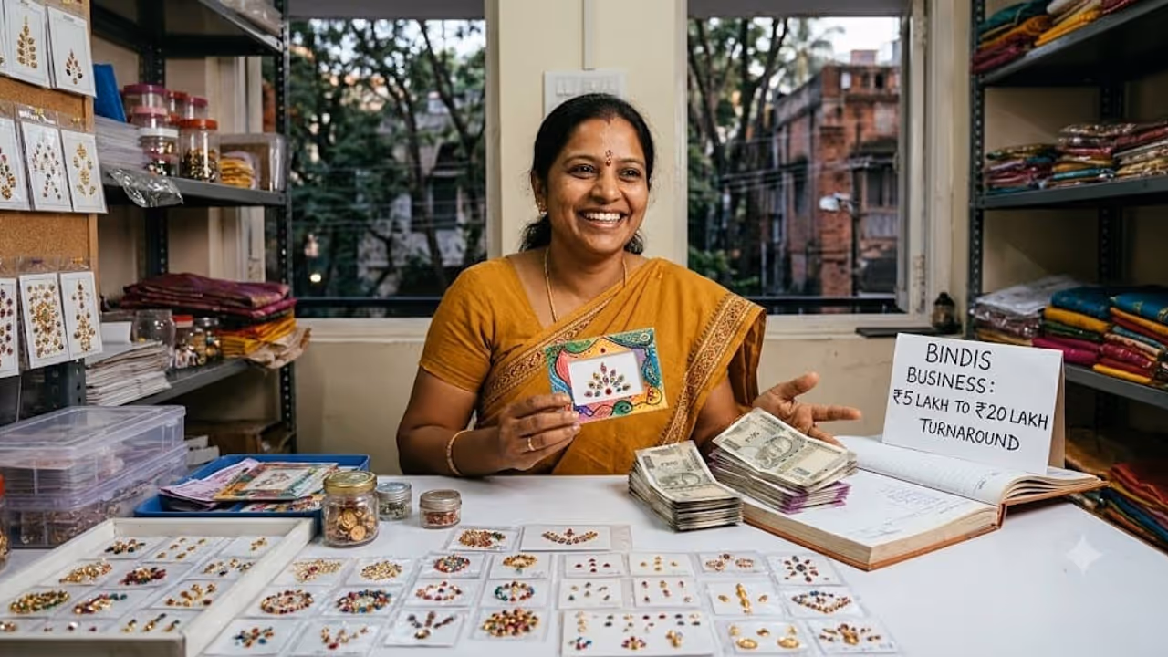 Bengaluru Woman Turns ₹5 Lakh Into ₹20 Lakh With a Unique Bindi Business Bengaluru Woman Turns ₹5 Lakh Into ₹20 Lakh With a Unique Bindi Business