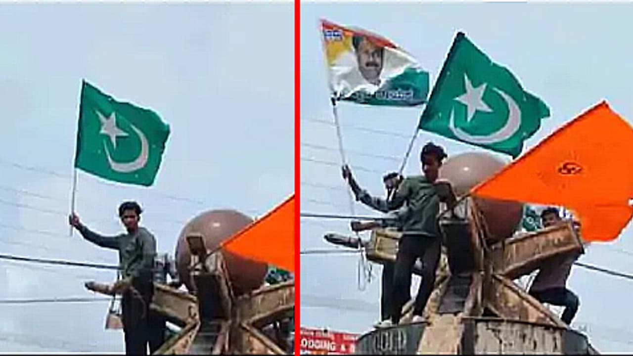 pakistanti flag hoisted in karnataka after congress victory