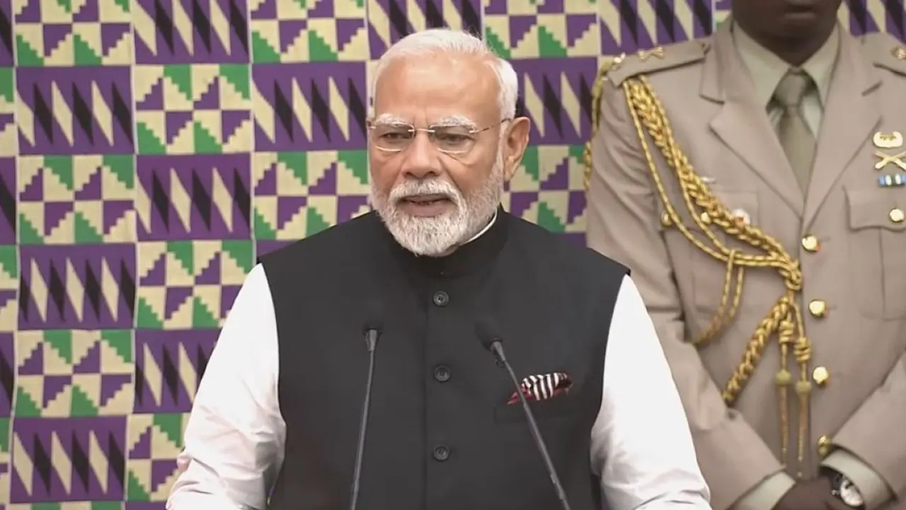 PM Modi in Ghana Parliament