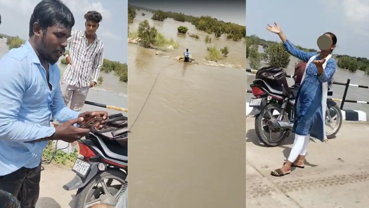 Raichur wife push husband to River Raichur wife push husband to River