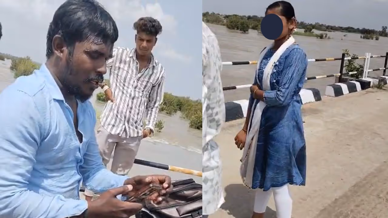 Raichur wife push husband to River