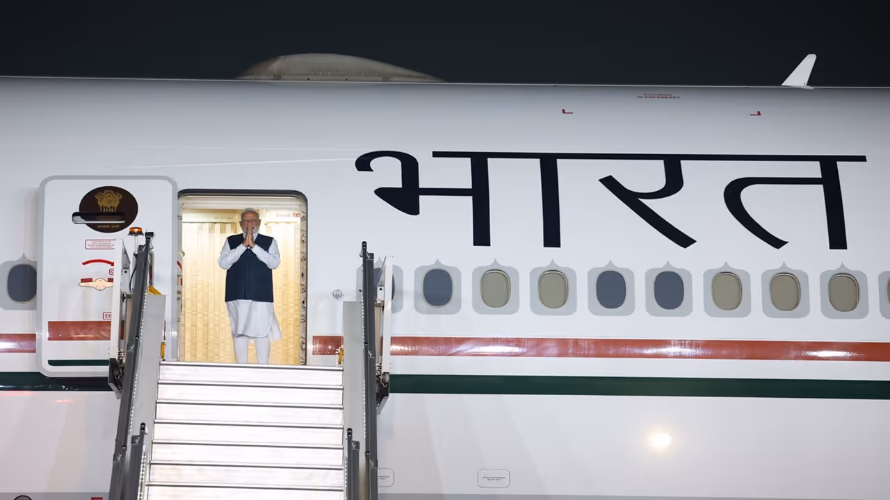 Narendra Modi emplanes for Tokyo Narendra Modi emplanes for Tokyo