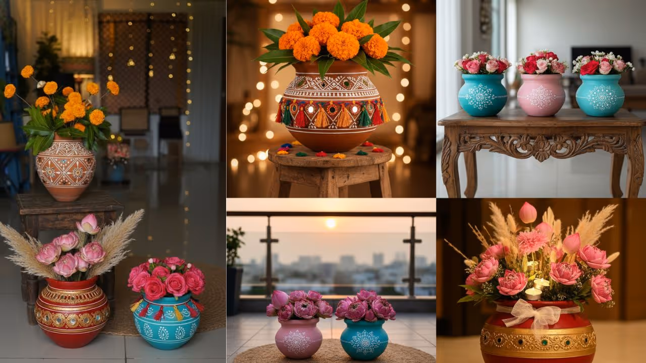 homemade diwali decoration clay pot flowers homemade diwali decoration clay pot flowers