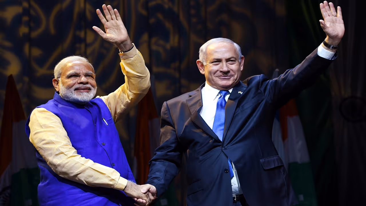 Narendra Modi with Benjamin Netanyahu