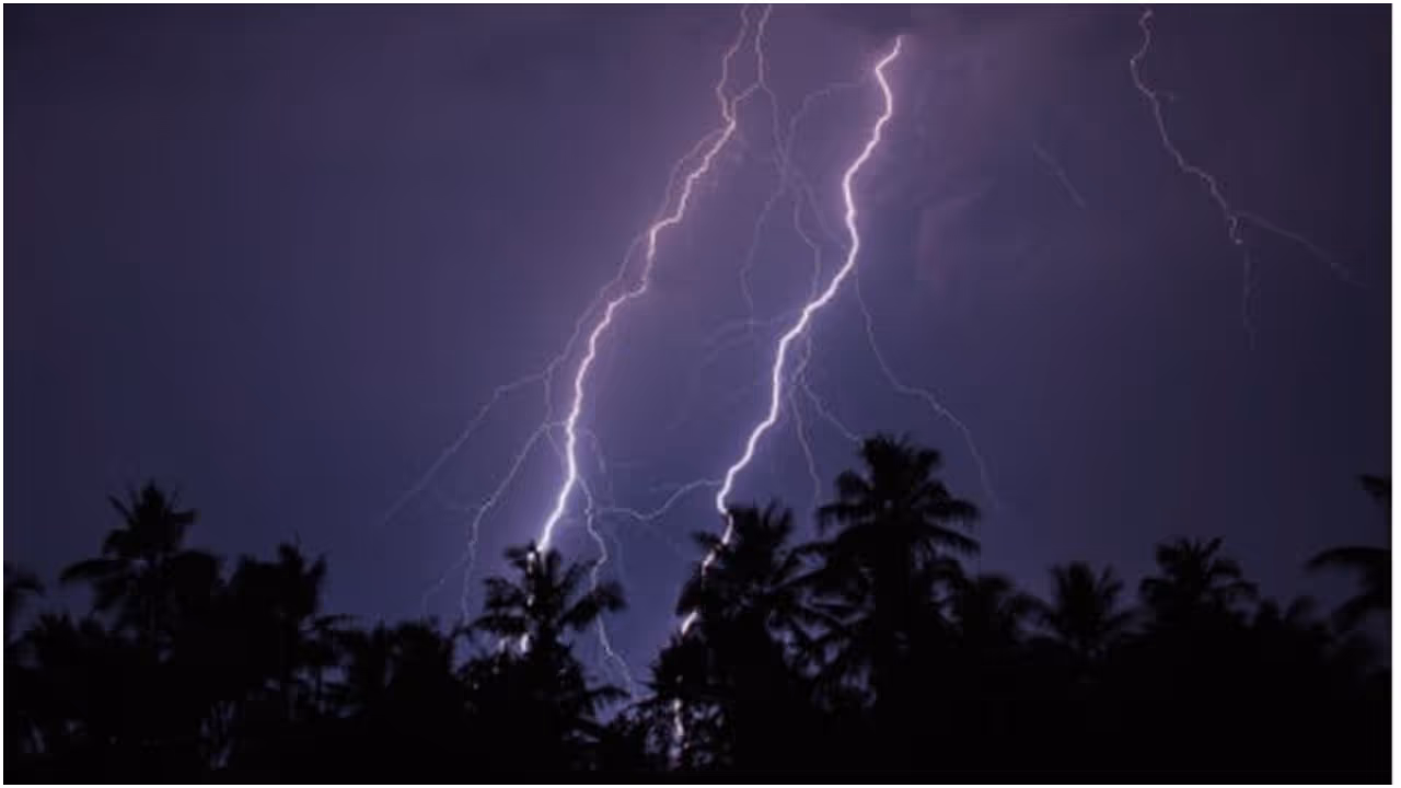 Thunderstorm and lightning