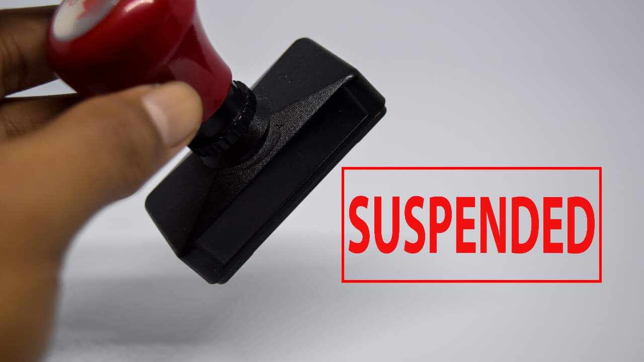 suspended suspended