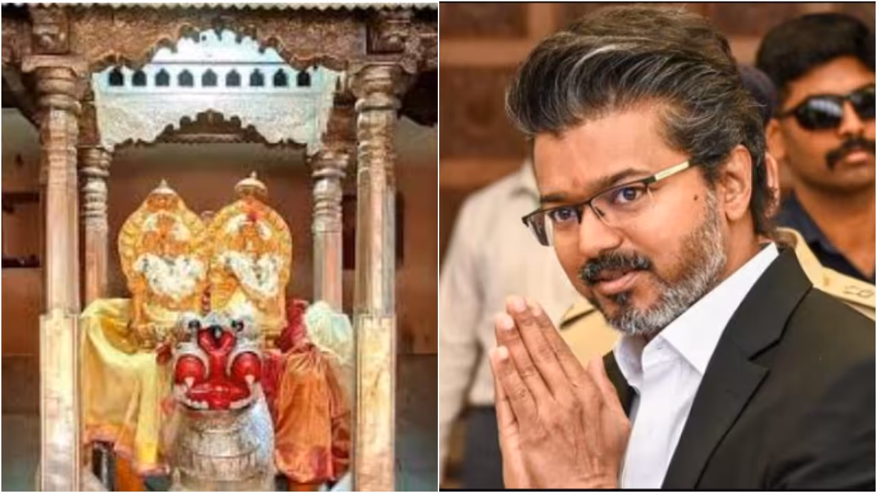 TN CM Vijay offers silver sword at Kollur Mookambika Temple TN CM Vijay offers silver sword at Kollur Mookambika Temple