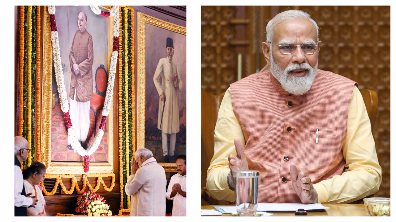 pm modi pays tribute to shyama prasad Mukherjee pm modi pays tribute to shyama prasad Mukherjee