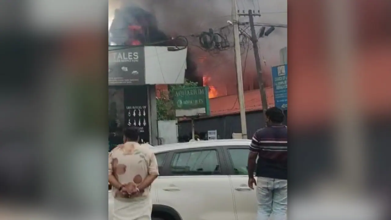 Major Fire Engulfs Stationery Shop in Angamaly Kerala Major Fire Engulfs Stationery Shop in Angamaly Kerala