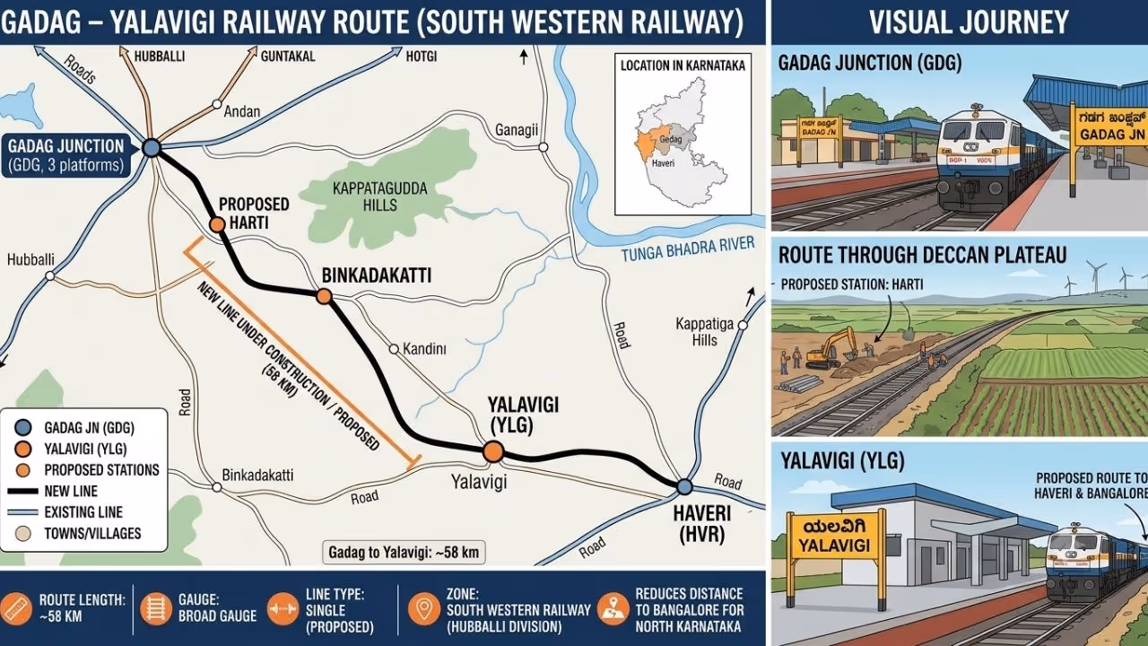 Gadag Yalavigi railway project awaits land acquisition progress Gadag Yalavigi railway project awaits land acquisition progress