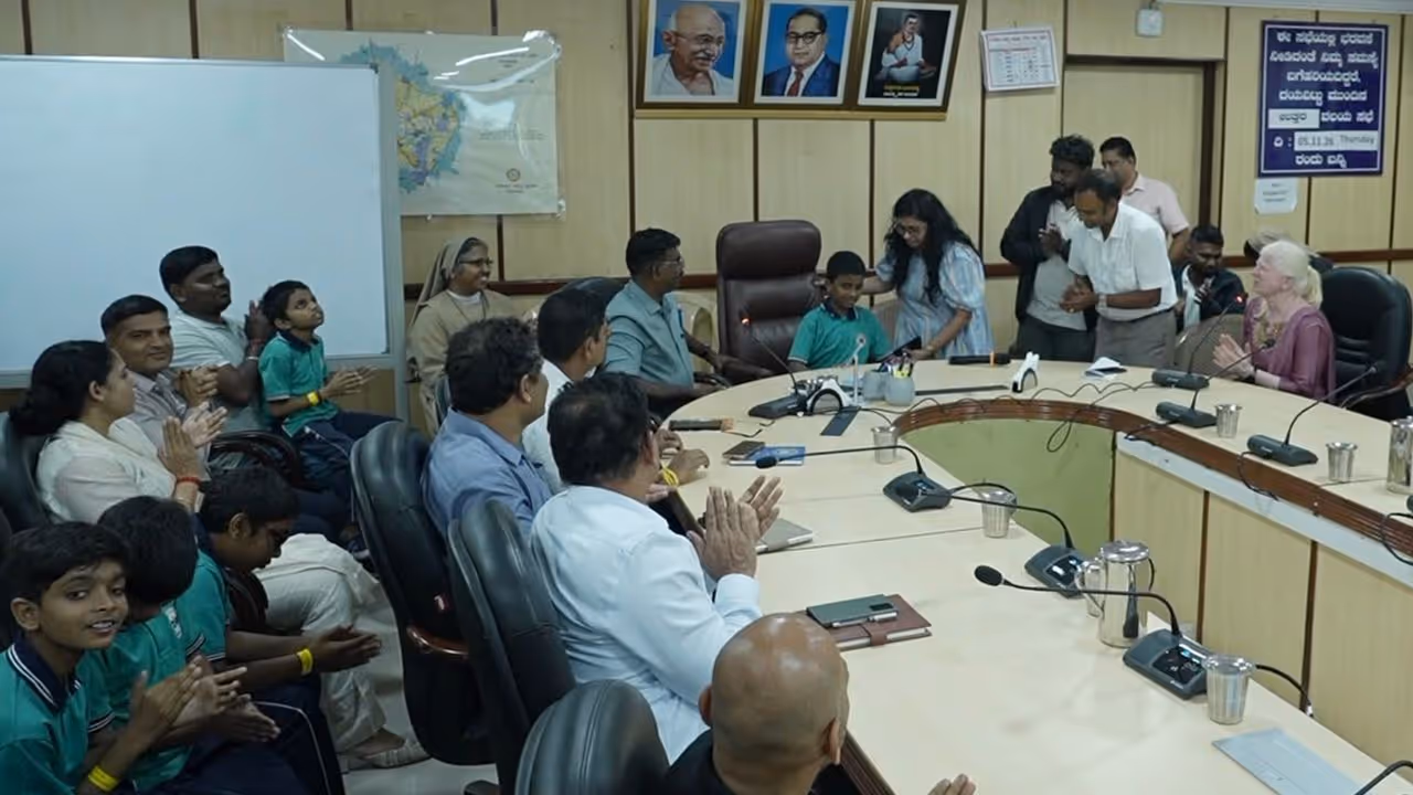 Visually impaired boy Rahul becomes BDA Chairman for a Day in Bengaluru Visually impaired boy Rahul becomes BDA Chairman for a Day in Bengaluru