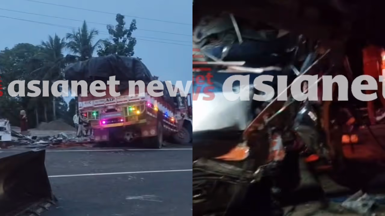 Four killed, 31 injured in a sleeper bus and lorry crash near Mysuru Four killed, 31 injured in a sleeper bus and lorry crash near Mysuru