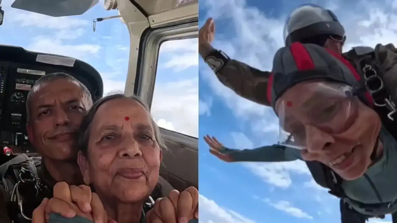 80 Year Old Indian Woman Skydives
