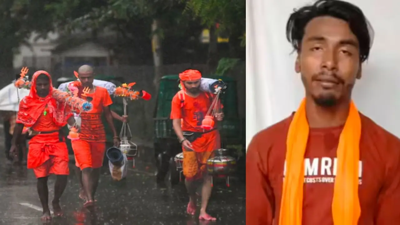 Muslim youth on the Kanwar pilgrimage meerut uttar pradesh mrq