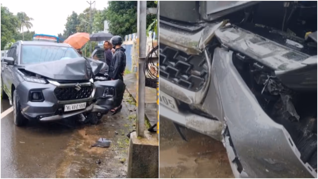 car hit at electric post