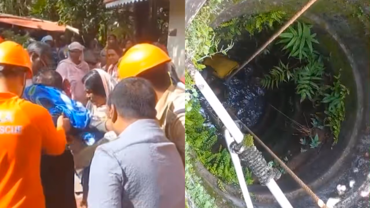 mother jumped into well