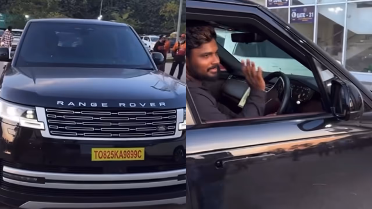 Sanju Samson in his new Range Rover