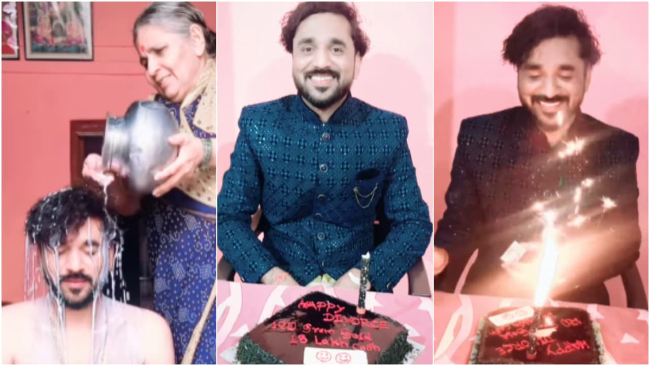  man celebrates divorce party