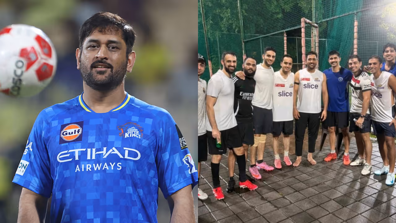 MS Dhoni in Mumbai Indians' Training Kit 