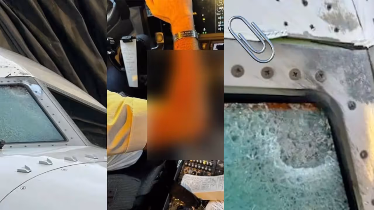 mysterious object cracks cockpit windshield