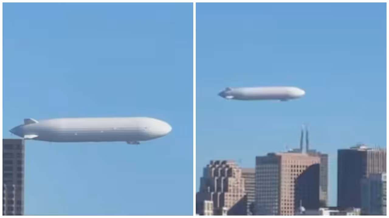 Massive white airship