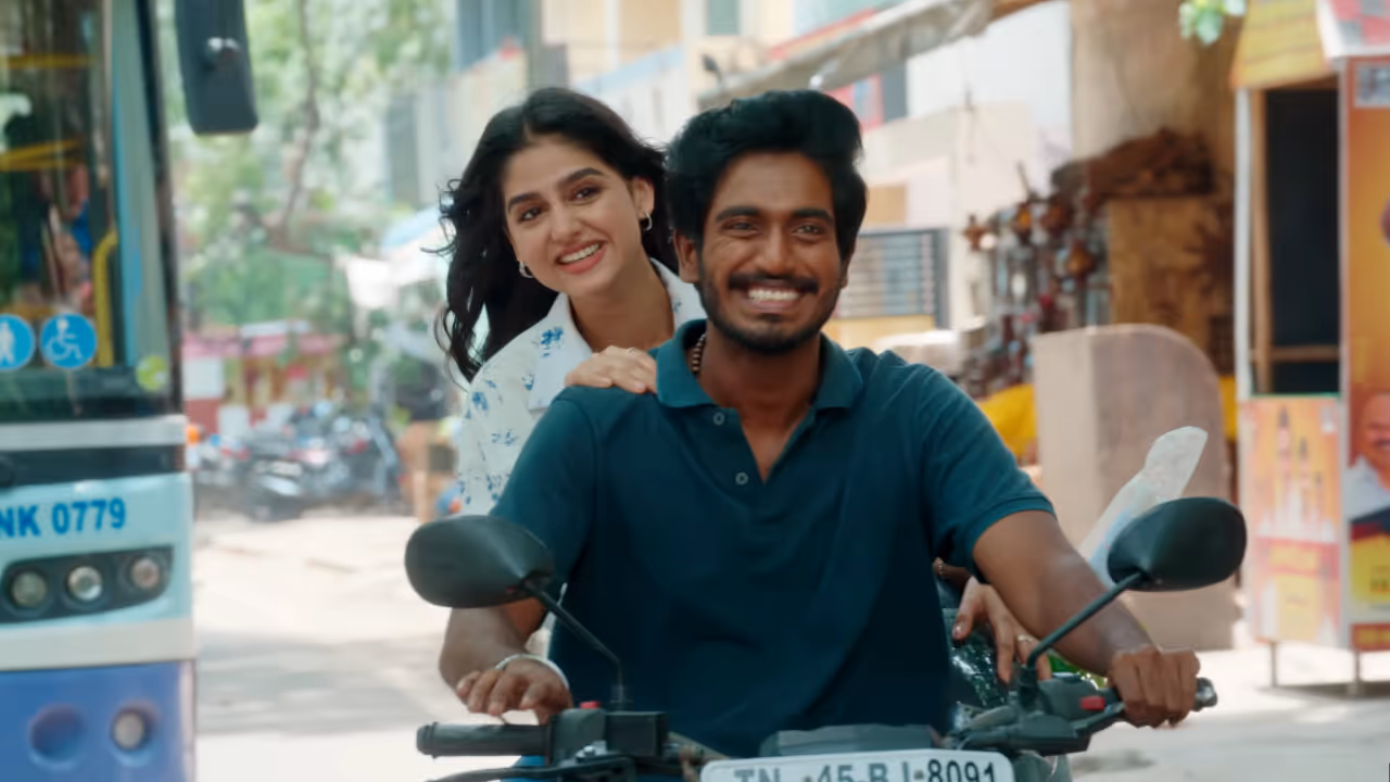 with love tamil movie title teaser Abishan Jeevinth Anaswara Rajan Madhan