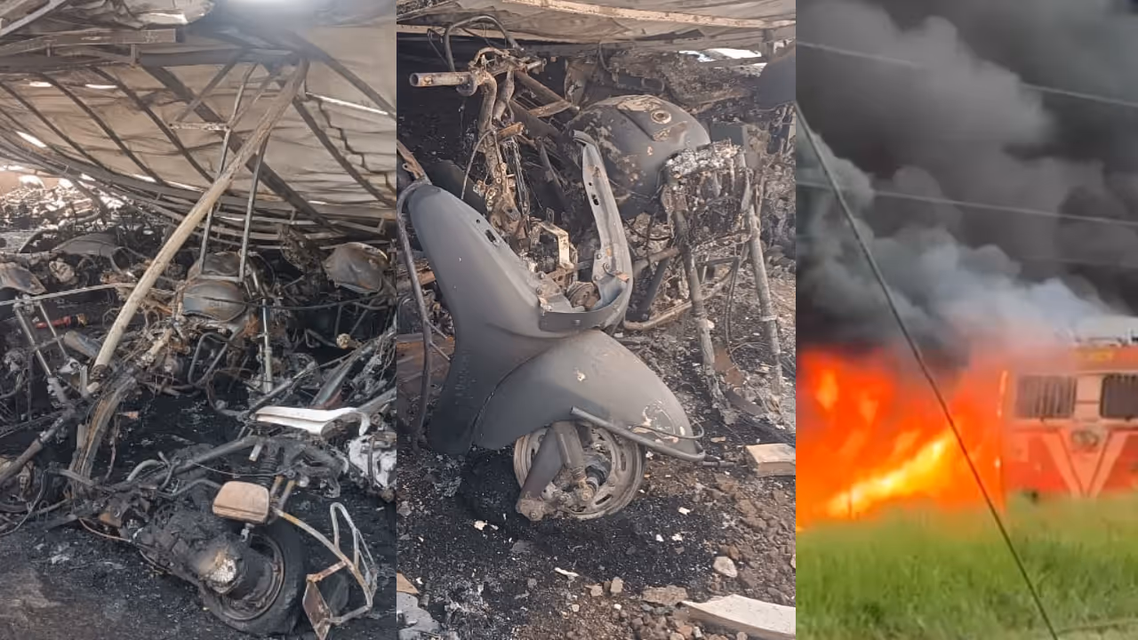 Railway parking fire accident Railway parking fire accident