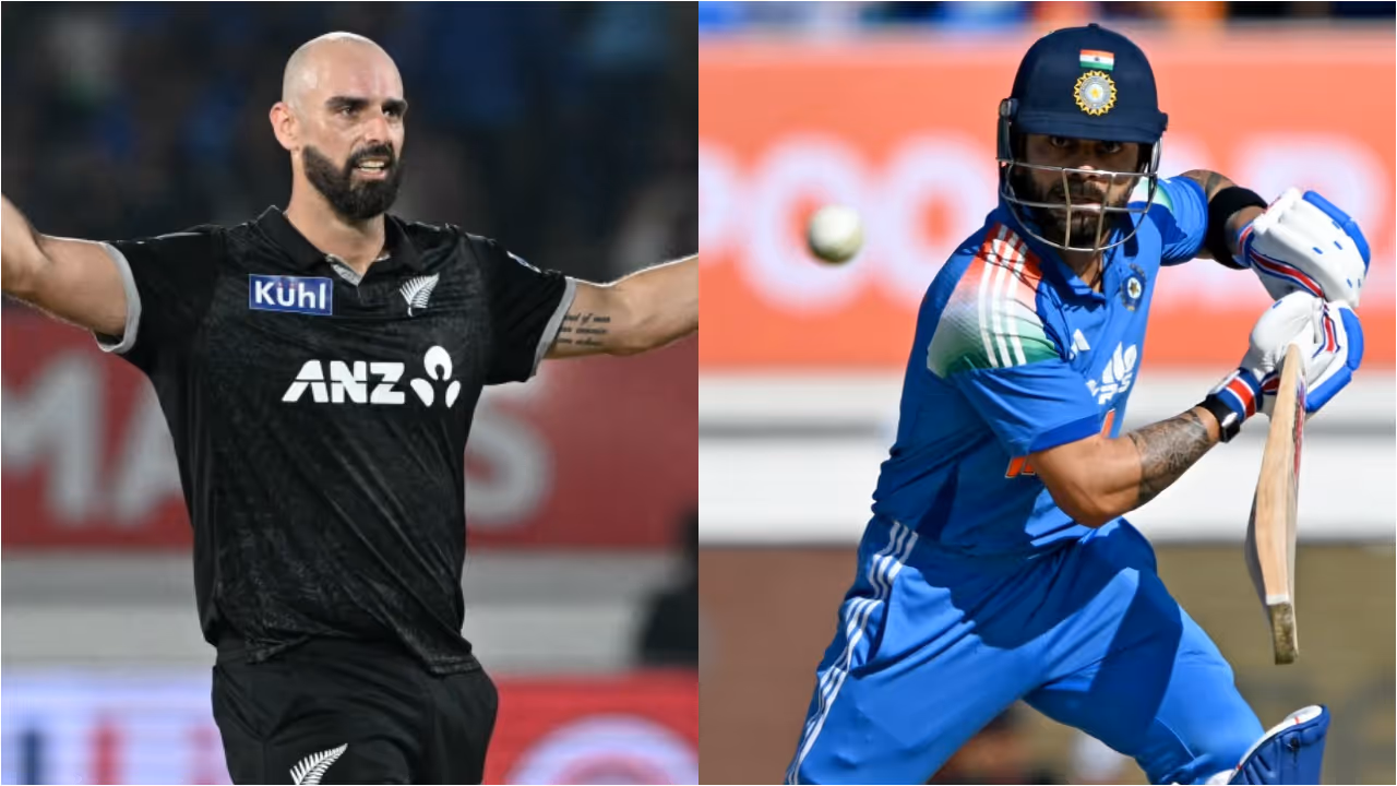 Daryl Mitchell and Virat Kohli Daryl Mitchell and Virat Kohli