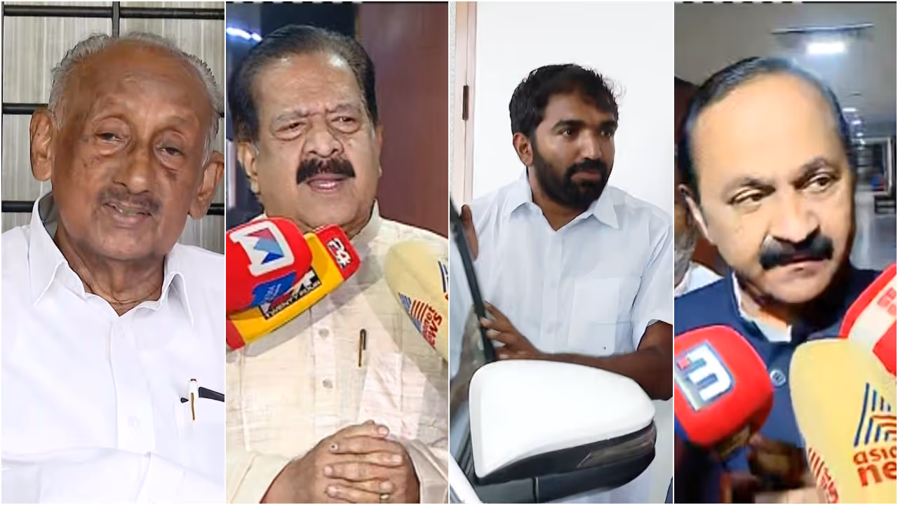 kc joseph, chennithala, chandi oommen, vd satheesan kc joseph, chennithala, chandi oommen, vd satheesan