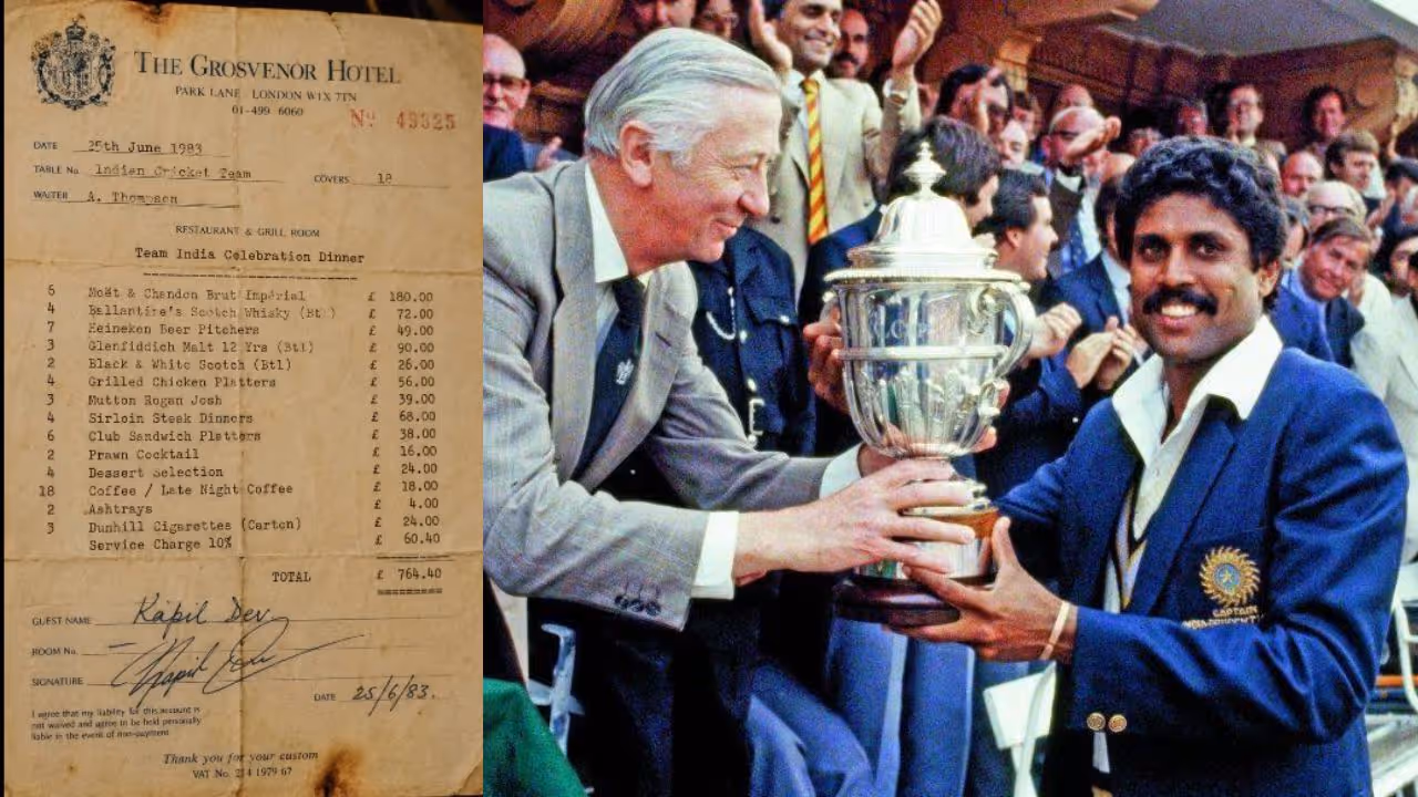 1983 cricket world cup winning Indian Team celebration bill 1983 cricket world cup winning Indian Team celebration bill