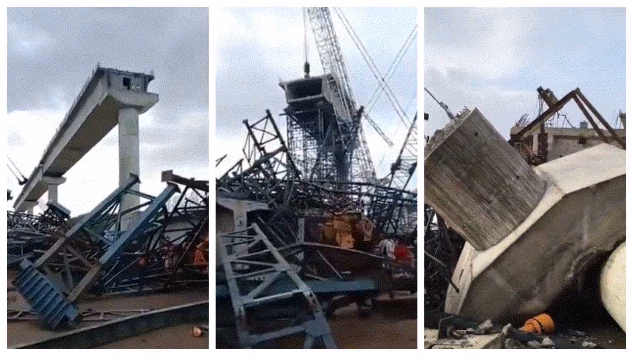 bridge under construction collapses in UP bridge under construction collapses in UP