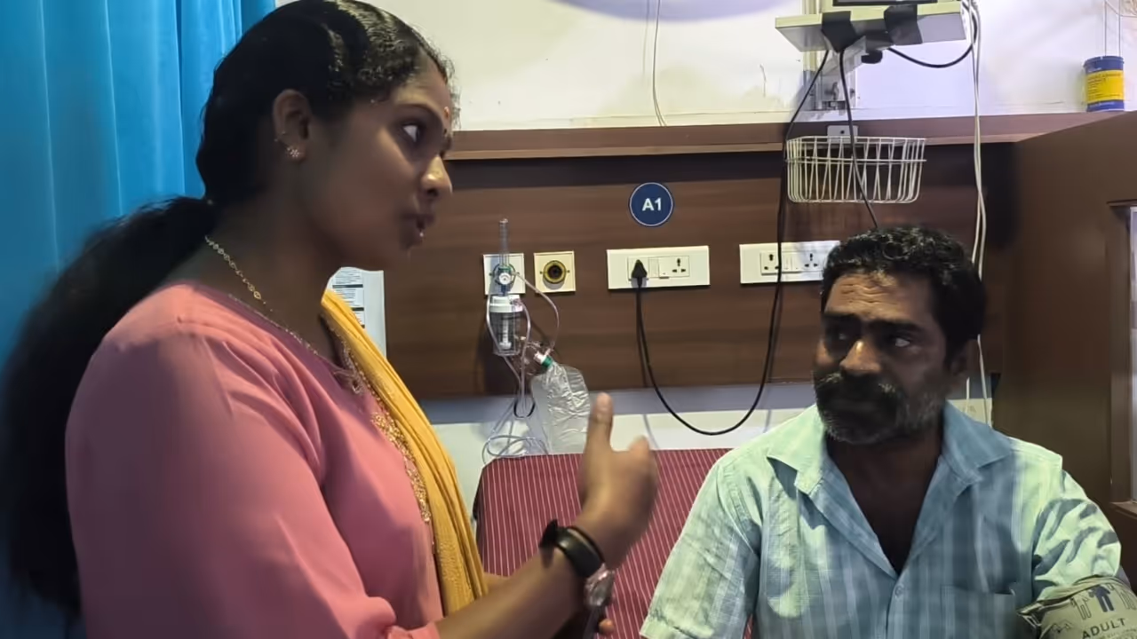 Athira with Shajahan at Hospital Athira with Shajahan at Hospital