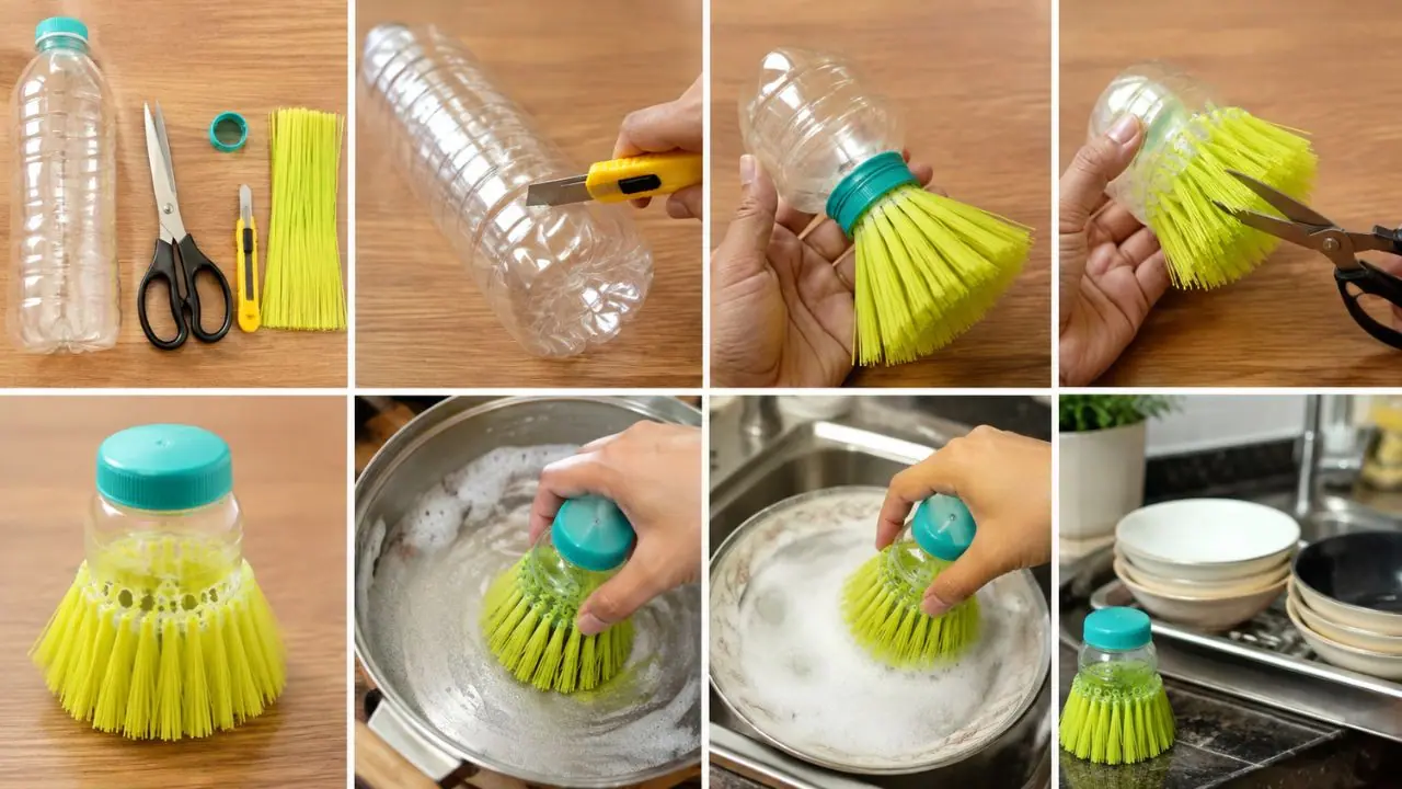 Plastic Bottle Dish Scrubber Plastic Bottle Dish Scrubber