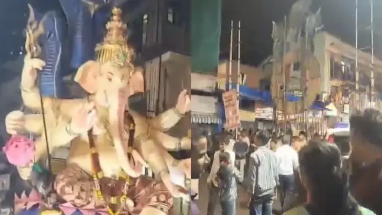 Ganesh Idol collapses Ganesh Idol collapses